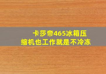 卡莎帝465冰箱压缩机也工作就是不冷冻