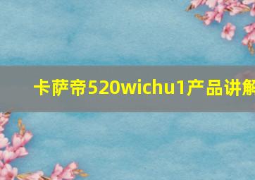 卡萨帝520wichu1产品讲解