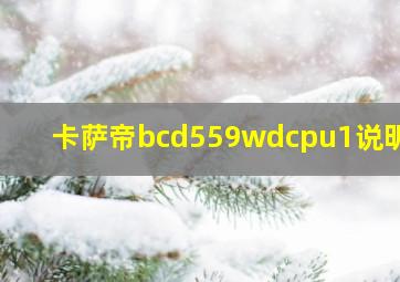 卡萨帝bcd559wdcpu1说明书