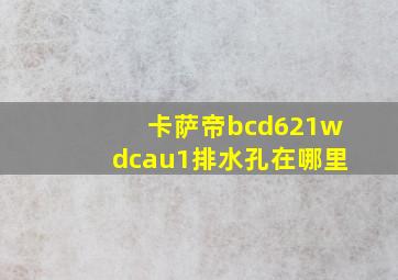 卡萨帝bcd621wdcau1排水孔在哪里