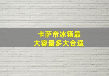 卡萨帝冰箱最大容量多大合适