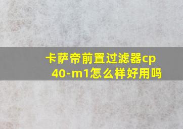 卡萨帝前置过滤器cp40-m1怎么样好用吗