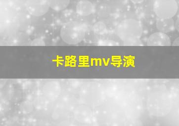 卡路里mv导演