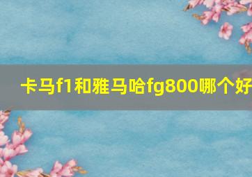 卡马f1和雅马哈fg800哪个好