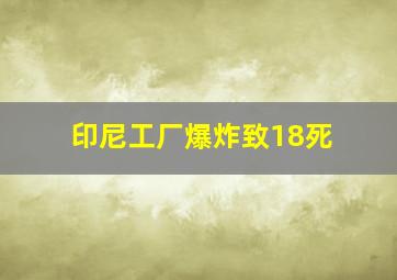 印尼工厂爆炸致18死