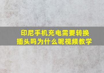 印尼手机充电需要转换插头吗为什么呢视频教学