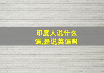 印度人说什么语,是说英语吗