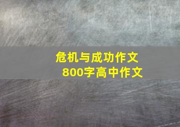 危机与成功作文800字高中作文