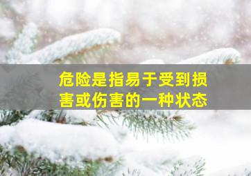 危险是指易于受到损害或伤害的一种状态