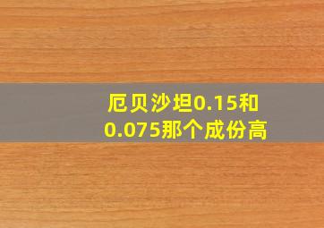 厄贝沙坦0.15和0.075那个成份高