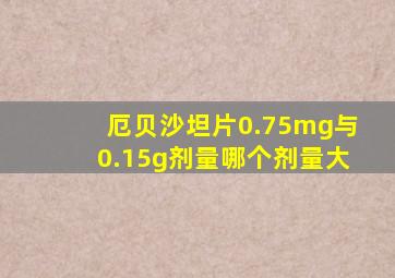 厄贝沙坦片0.75mg与0.15g剂量哪个剂量大