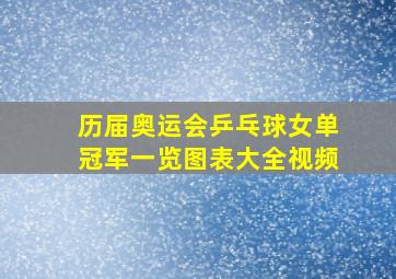 历届奥运会乒乓球女单冠军一览图表大全视频