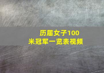 历届女子100米冠军一览表视频