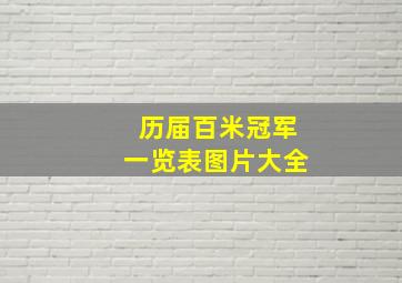 历届百米冠军一览表图片大全