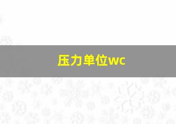 压力单位wc