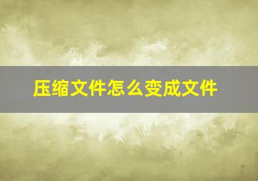 压缩文件怎么变成文件