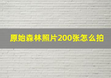 原始森林照片200张怎么拍