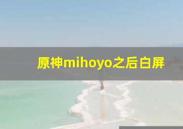 原神mihoyo之后白屏