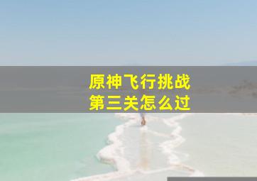 原神飞行挑战第三关怎么过