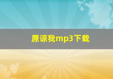 原谅我mp3下载