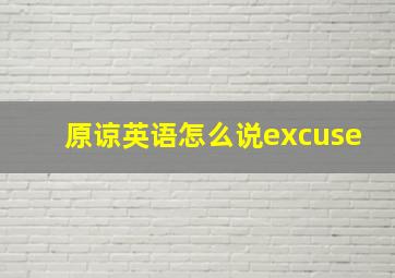 原谅英语怎么说excuse