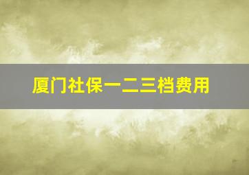 厦门社保一二三档费用