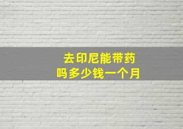 去印尼能带药吗多少钱一个月