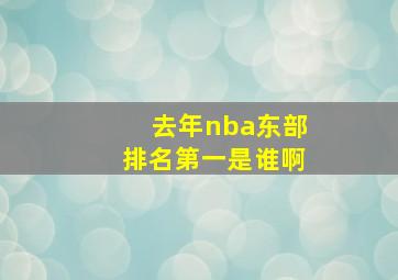 去年nba东部排名第一是谁啊