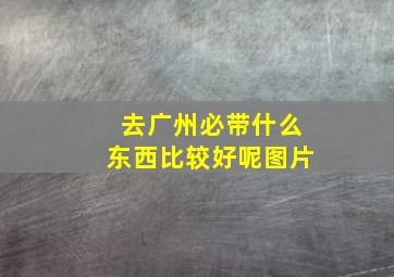 去广州必带什么东西比较好呢图片