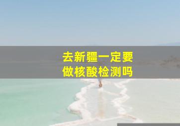 去新疆一定要做核酸检测吗