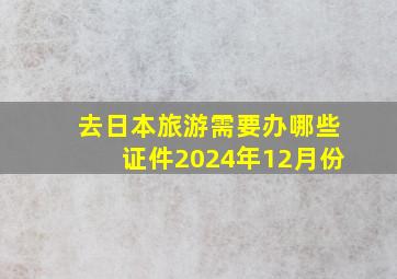 去日本旅游需要办哪些证件2024年12月份