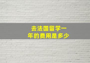 去法国留学一年的费用是多少