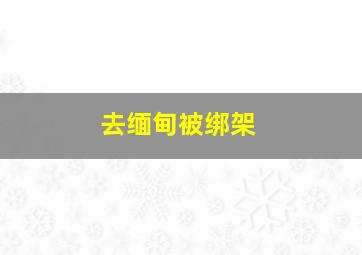 去缅甸被绑架