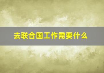 去联合国工作需要什么