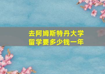 去阿姆斯特丹大学留学要多少钱一年