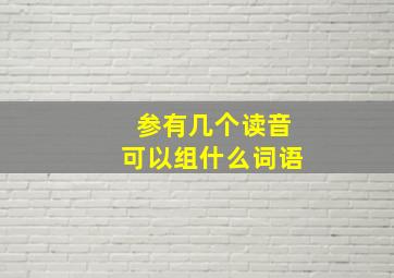 参有几个读音可以组什么词语