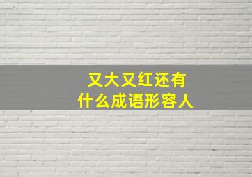 又大又红还有什么成语形容人