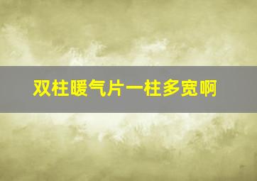 双柱暖气片一柱多宽啊