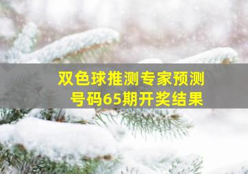 双色球推测专家预测号码65期开奖结果