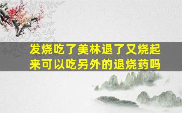 发烧吃了美林退了又烧起来可以吃另外的退烧药吗