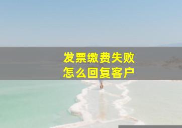 发票缴费失败怎么回复客户