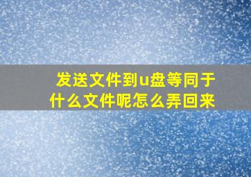 发送文件到u盘等同于什么文件呢怎么弄回来