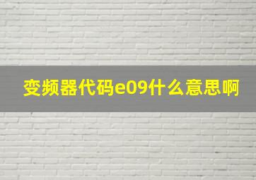 变频器代码e09什么意思啊