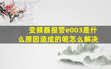 变频器报警e003是什么原因造成的呢怎么解决