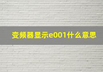 变频器显示e001什么意思