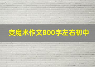 变魔术作文800字左右初中