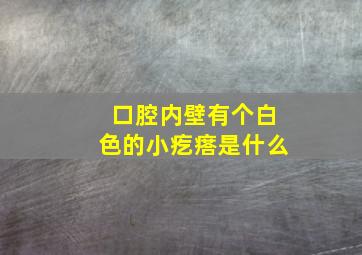 口腔内壁有个白色的小疙瘩是什么