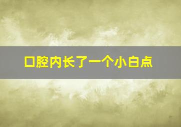 口腔内长了一个小白点