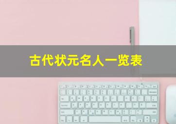 古代状元名人一览表