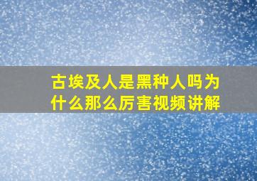 古埃及人是黑种人吗为什么那么厉害视频讲解